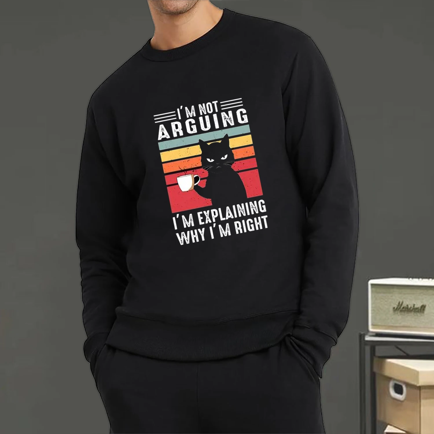 

Womens Mens Sweatshirt Black Cat I’m Not Arguing Graphic PrintPullover Crewneck Soft Breathable Hoodie Autumn Unisex Streetwear