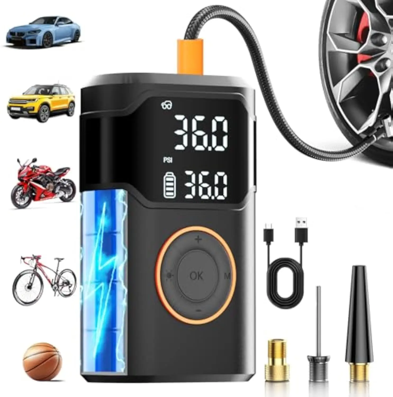 

SXLL Automatic Charging Electric Mini Digital Wireless Portable Cordless Tire Inflator Automotive Air Pump Compressor Tire Infl