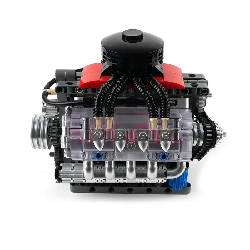 MOULD KING 10171 Metallic Technical Vehical Engine LSX454 Single Turbo V8 Engine Building Block Model DIY Toys Chrismas Gift Kid