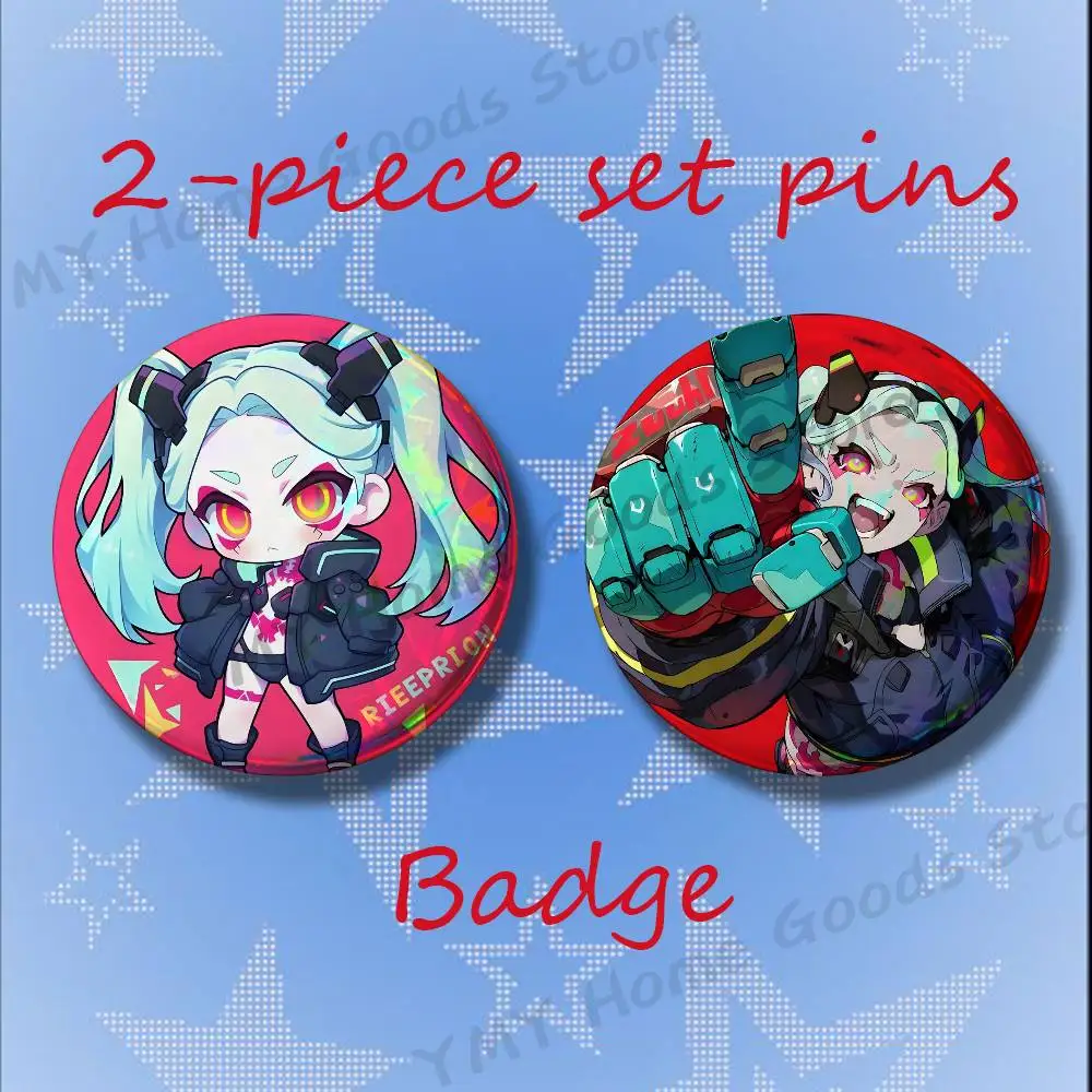 HOT Anime Figure R-Rebecca Lucy 2-piece set Free Mix Backpack Clothes Jewelry Accessories Round Badge Collection Gifts