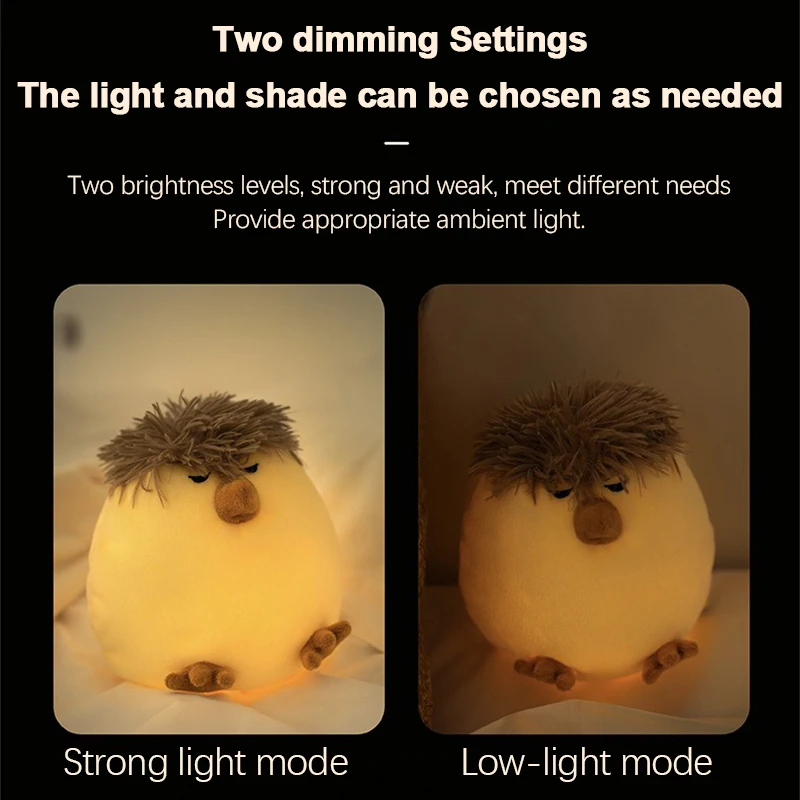 Plüsch-Nachtlicht für Kinderzimmer, flauschiges Stofftier, Baby, schlafendes Plüschtier, wiederaufladbares Nachtlicht