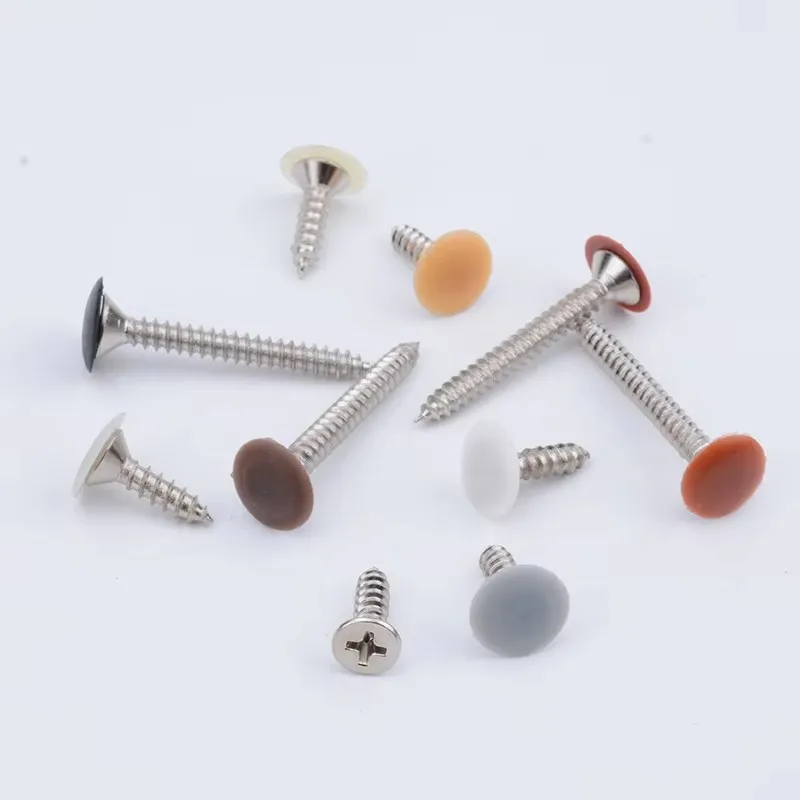 200/100Pcs Self-tapping Screw Decorative Cover Practical Plastic Nut Bolts Snap Cap for Flat Phillips Screw Lids Protective Cap