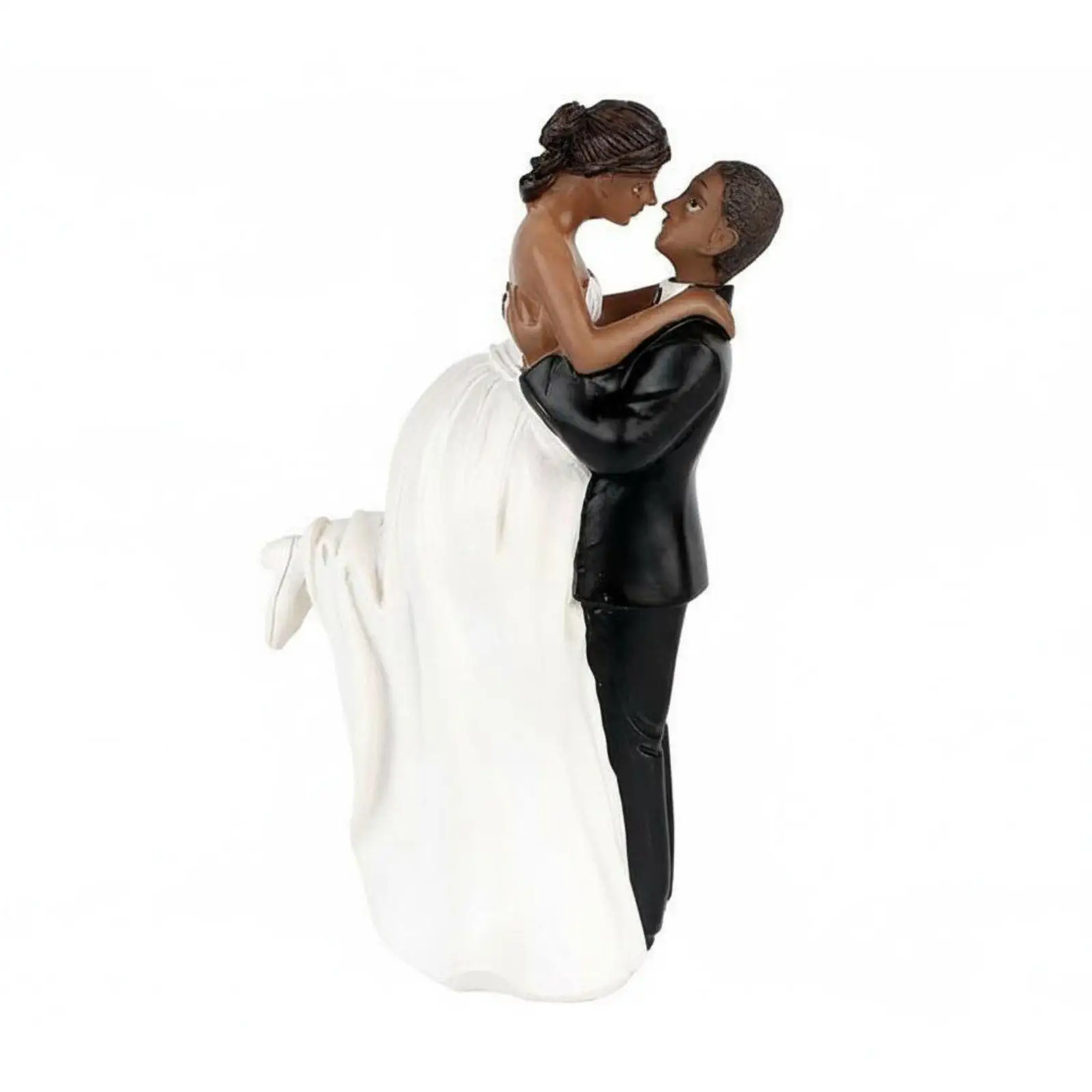 Bride and Groom Cake Topper Resin Wedding Couple Figurine Reusable Wedding Cake Figurine for Anniversary, Engagement Party,