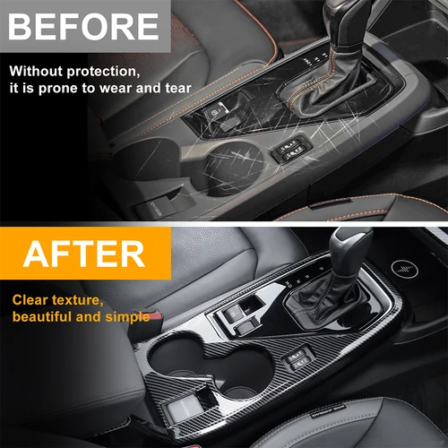 Imagen 2 del producto Estilo de patrón de fibra de carbono ABS para Subaru Crosstrek 2024 Impreza 2024 Control de taza de agua Panel de cambio de marchas RHD LHD Accesorios