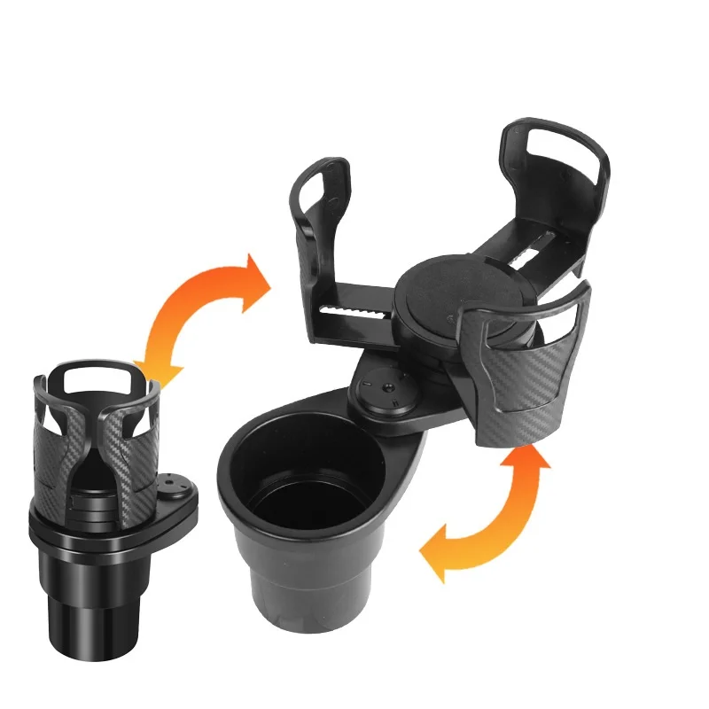 Suporte de bebidas para console central, suporte de copos giratório para carro, suporte de copos de dupla camada para armazenamento em carro.