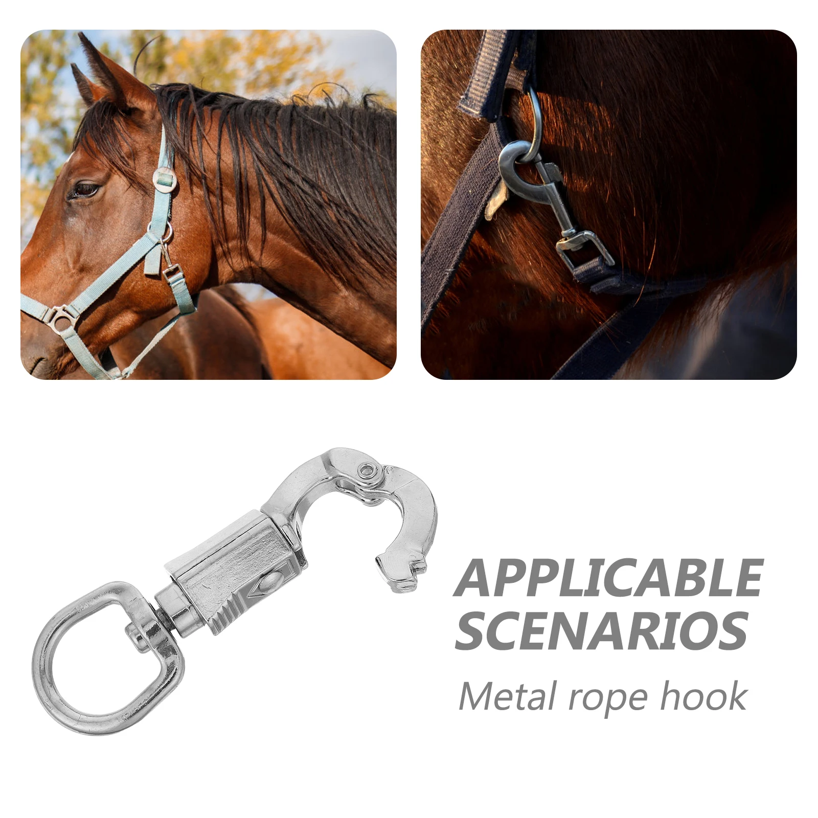 Wytrzymały karabińczyk z cynku do sprzętu jeździeckiego, szybkozłączka, hak do uprzęży konnej, sprzęt do jazdy na koniach na zewnątrz, narzędzie jeździeckie.
