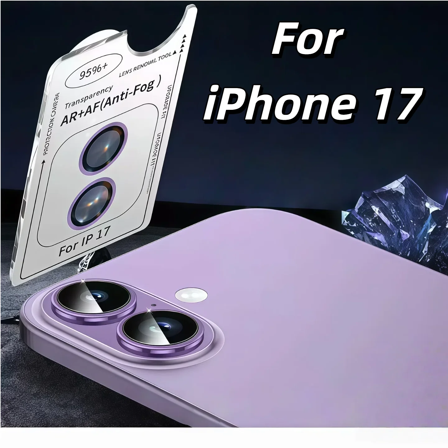 Apple iPhone 17 Rear Camera Tempered Glass Protective Film Original Colors - Black Silver Light Purple Blue Green