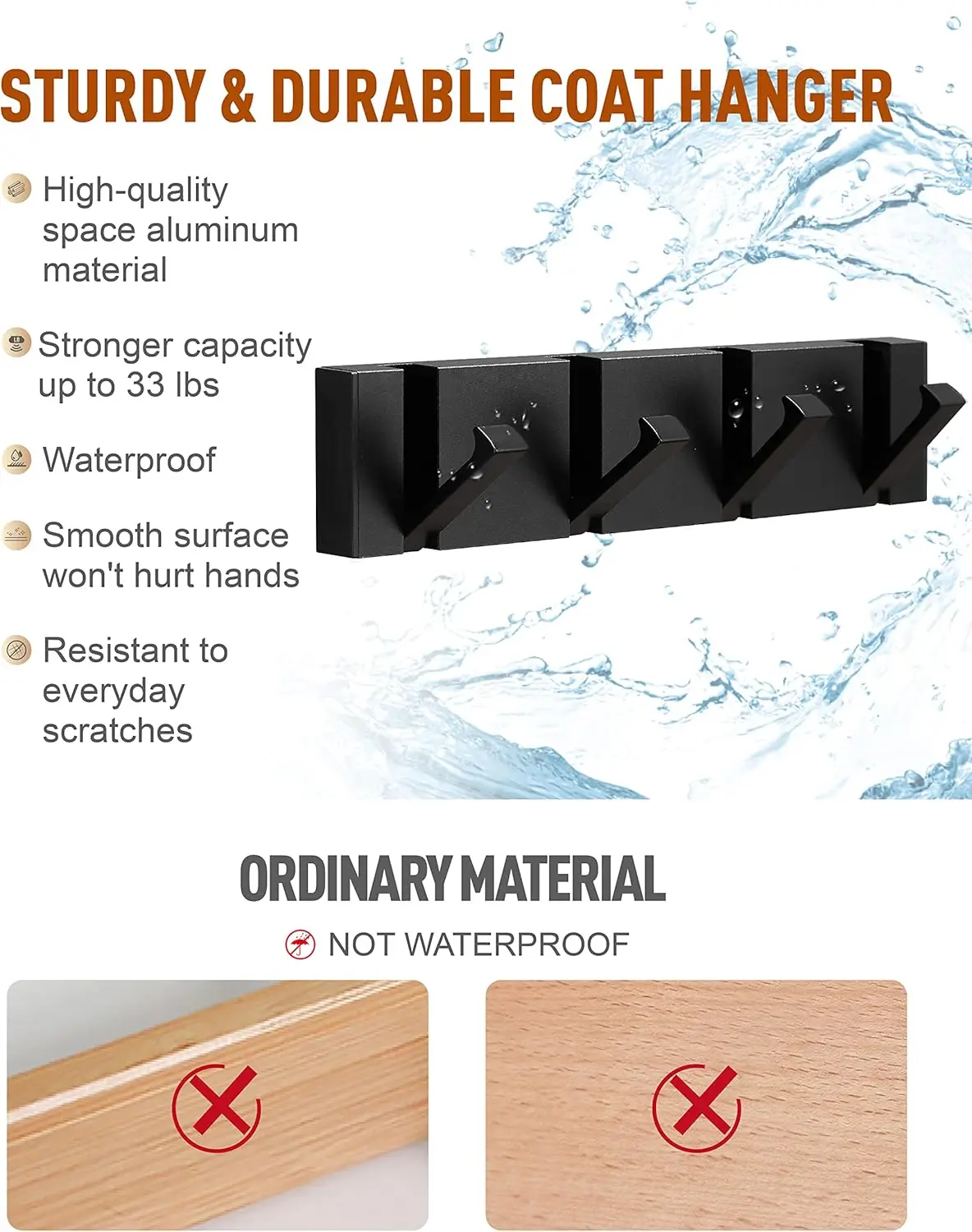 

2 Pack Waterproof Folding Hideaway Coat Hooks，Retractable Hook，Space-Saving Hanger，Coat Hooks Wall Mounted，Aluminum Heavy Duty