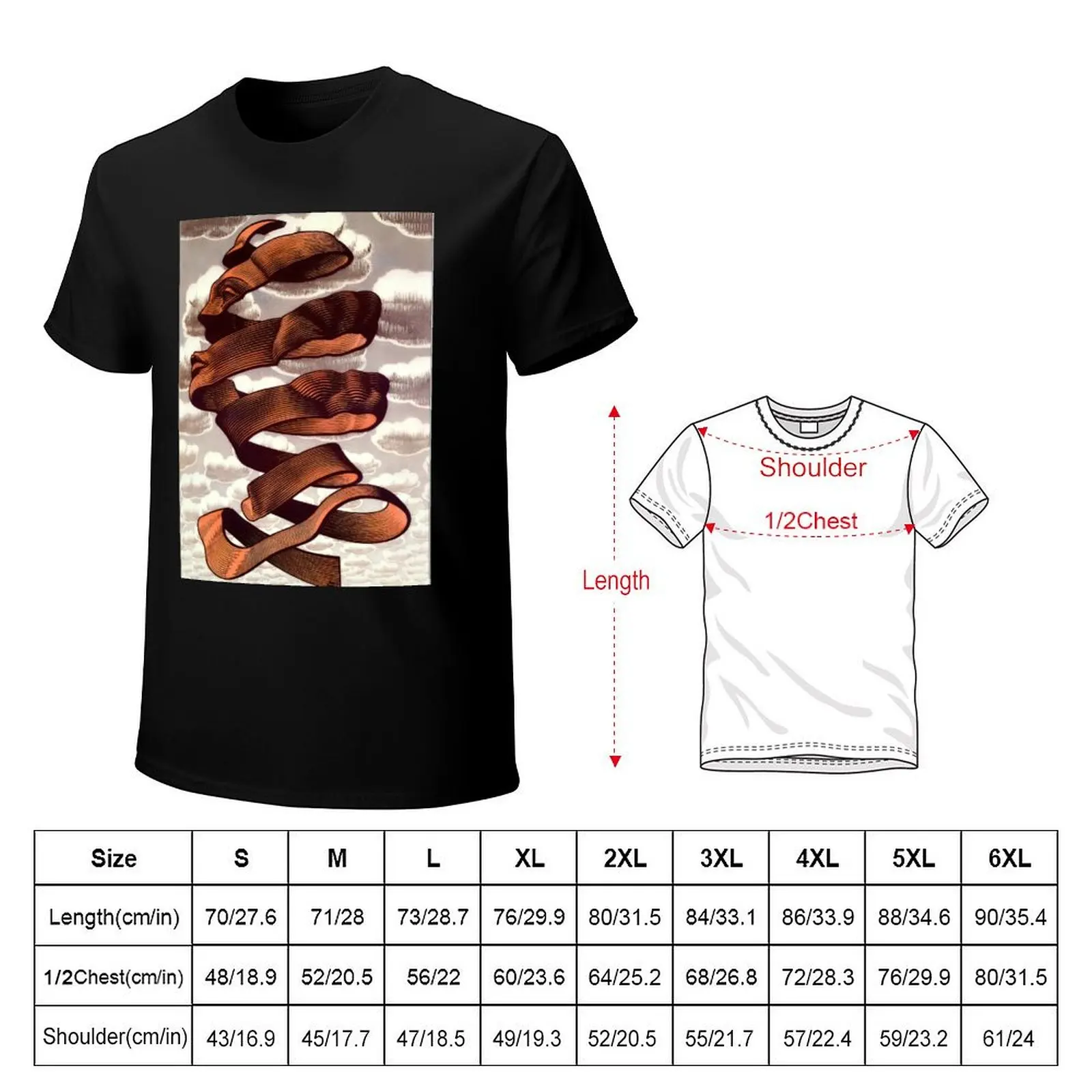 Escher - Display Face T-Shirt t shirt men 100% cotton luxury brand T-Shirt