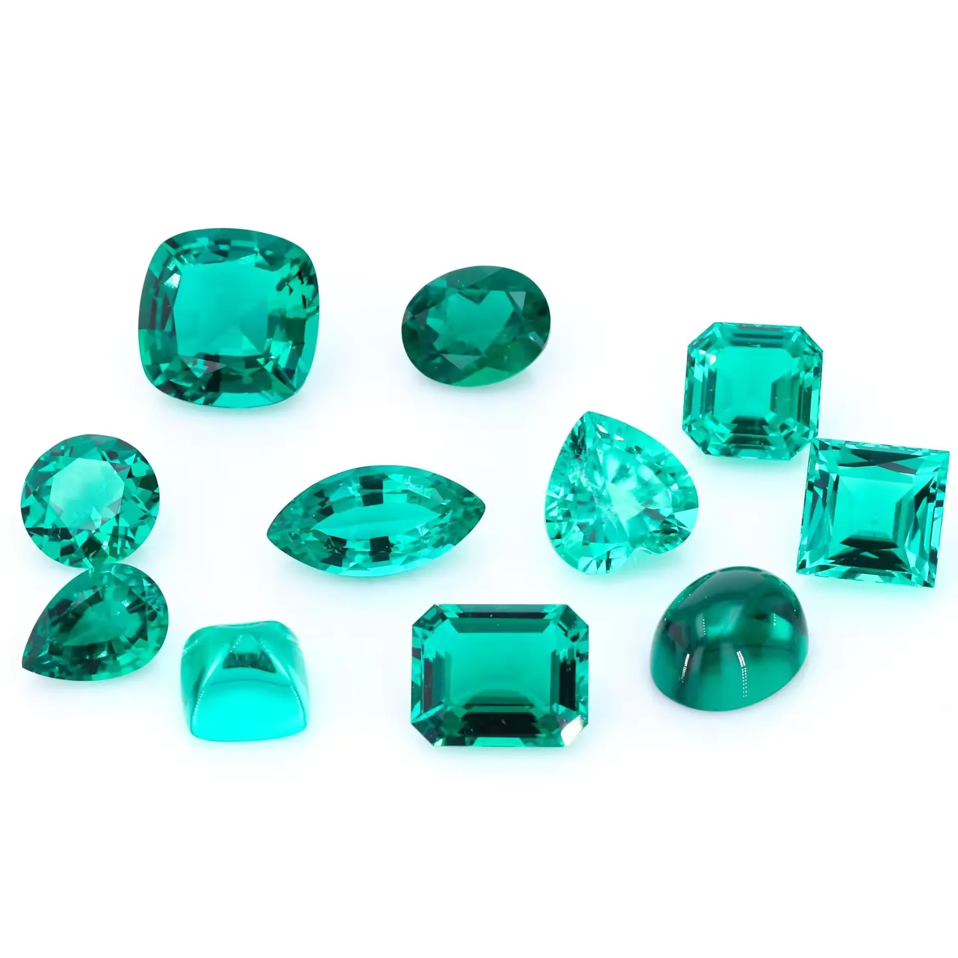 Messi Jewelry Lab Grown Hydrothermal Emerald Stones Round cut Zambian Emeralds Gemstone Wholesale Support jewelry customization