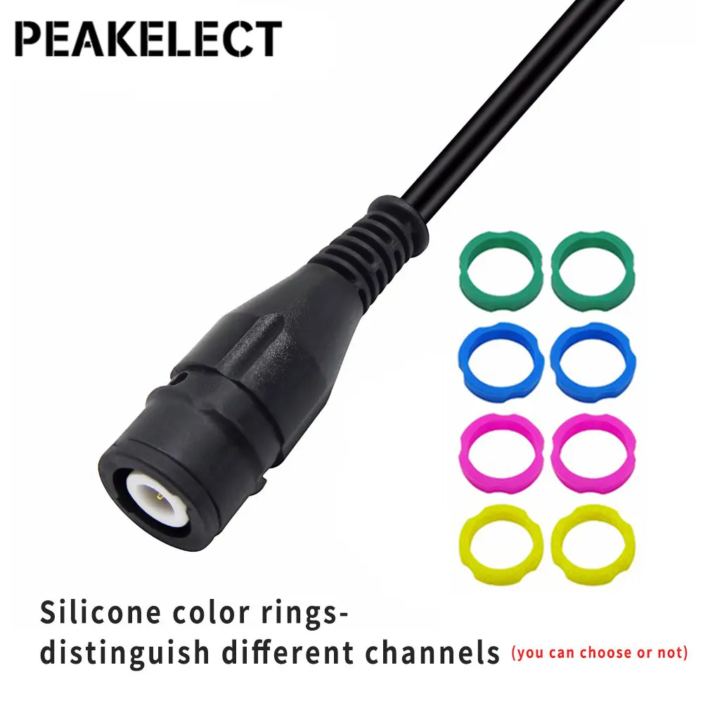 Peakelect P1207 Safety BNC Male Plug to 4mm Right Angle Banana Plug RG58 Coaxial Cable Oscilloscope Test Lead 120CM 500V/5A