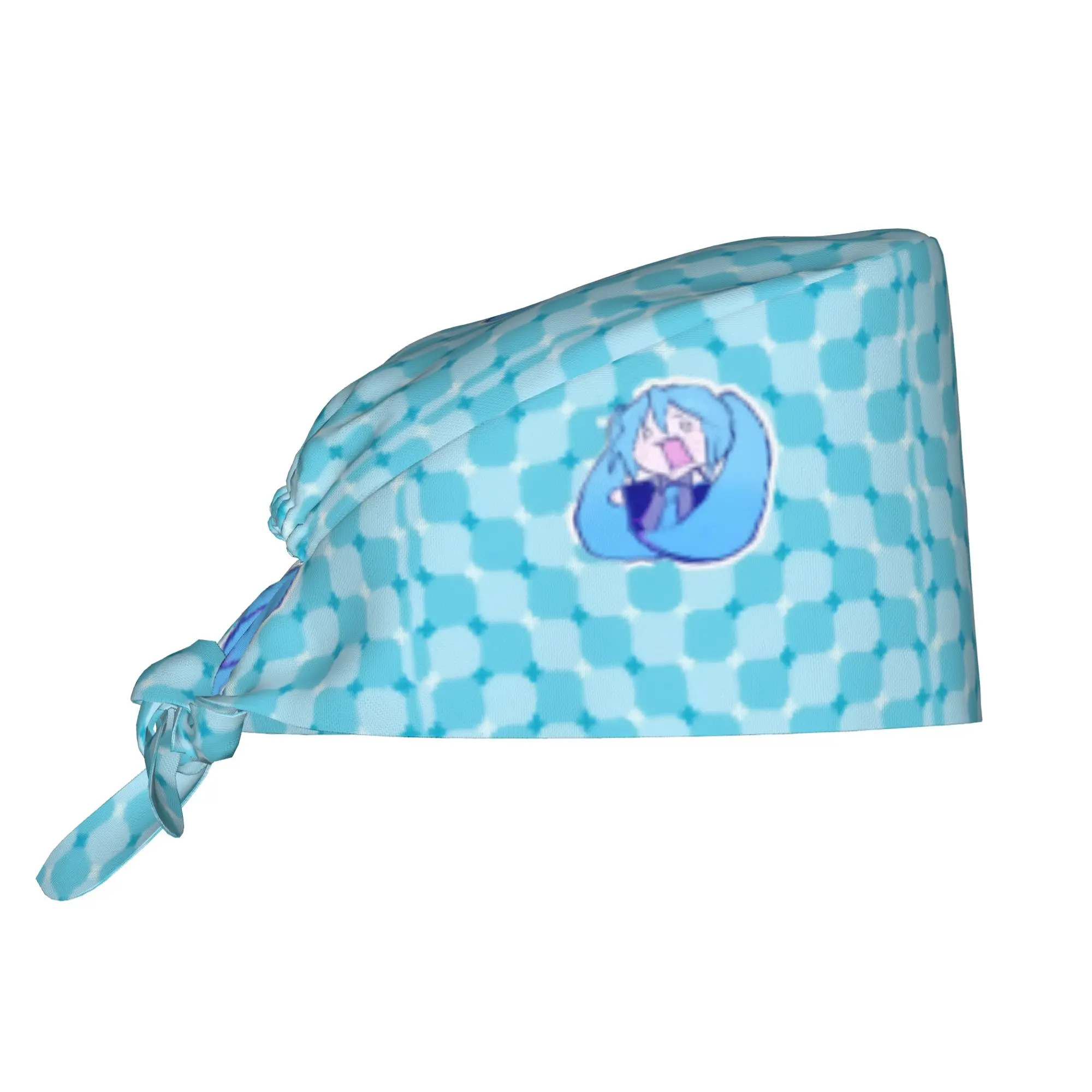 

Custom H-Hatsuned M-Mikus Cartoons Mangas Cleaning Working Cap Cool Men Women Scrub Cap Surgicals Hat Nurse Scrubs Hat Nurse