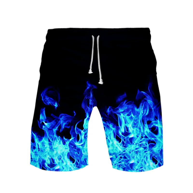 

Шорты для доски, мужские пляжные шорты с 3D принтом Fire Flame для мальчиков, шорты для купания, спортивный костюм для плавания, тренажерный зал, Гавайи, свободные брюки для бега