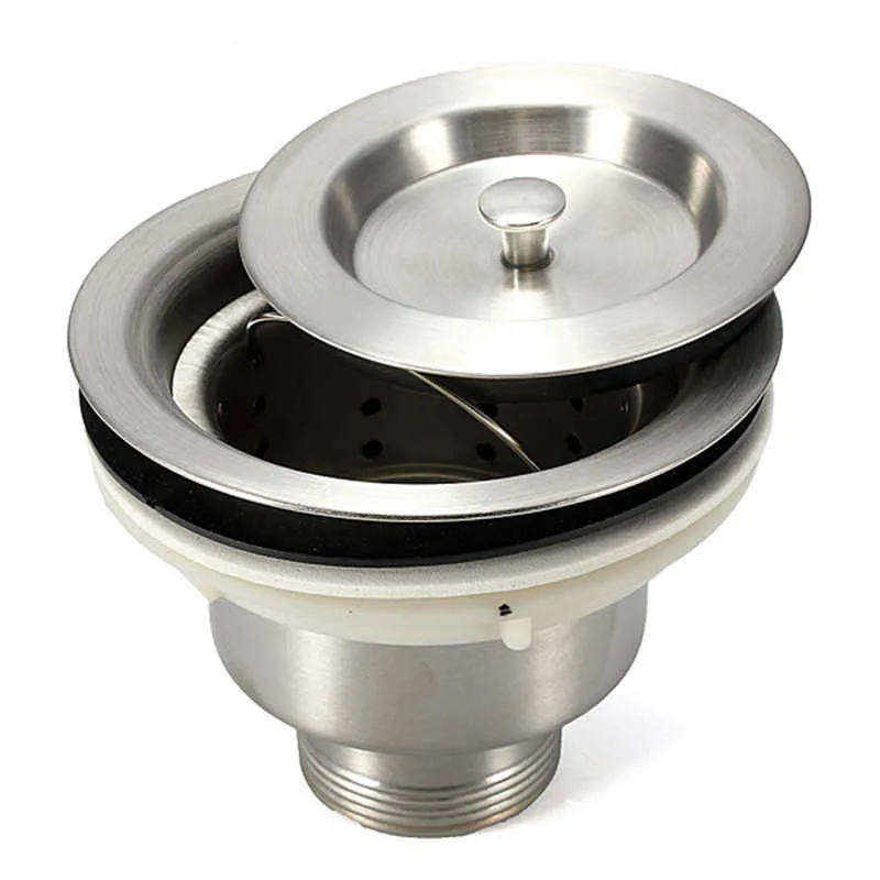 1Pcs Stainless Steel Kitchen Basin Waste Plug Sink Filter Sink Drain Assembly Waste Strainer And Basket Strainer Stopper