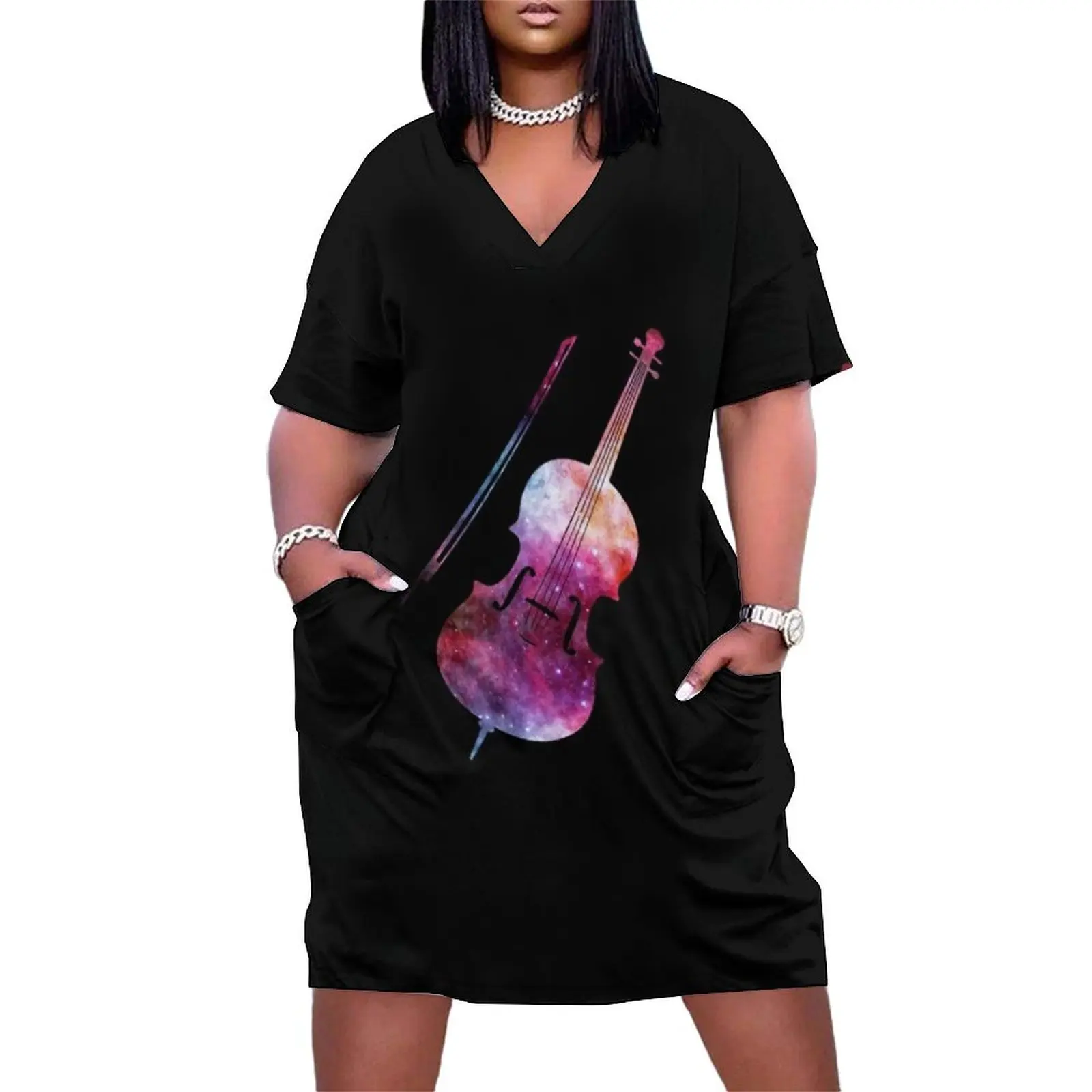 Galaxy Cello vector Loose Pocket Dress women's luxury party dress Summer women's clothing summer dresses women's evening dresses