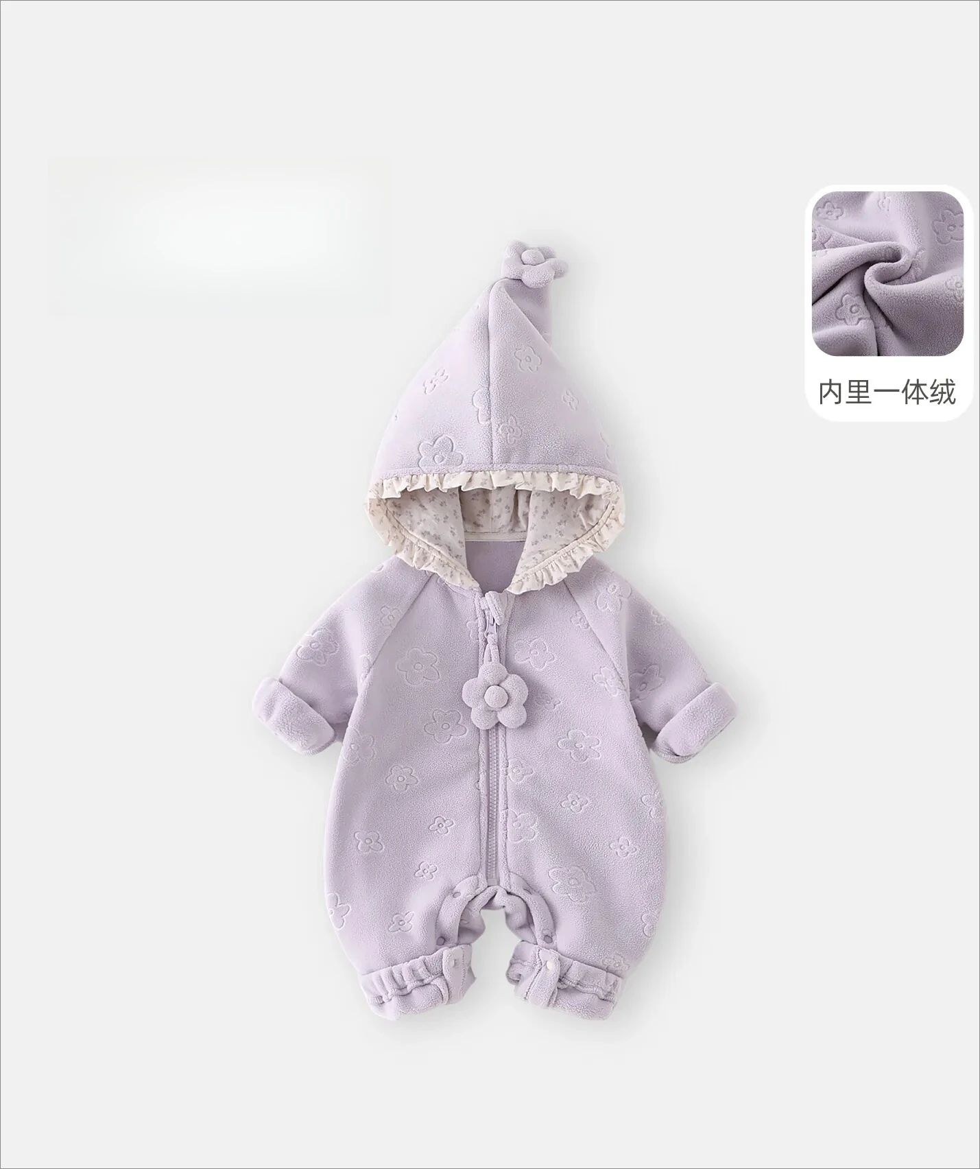 Somenie Baby Clothes Autumn and Winter Clothes Baby Girl Onesie Small Age 100 Days Fleece Climbing Clothes Winter Out