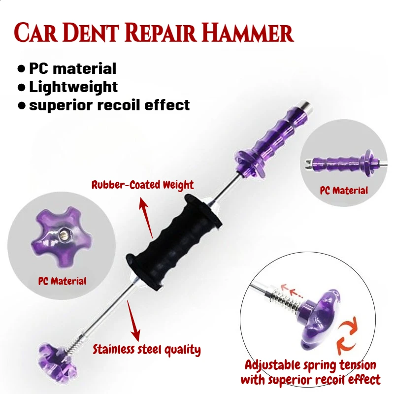

Регулируемое напряжение пружины, небольшой тяговый молоток, автомобильный раздвижной молоток для ремонта вмятин, отличная эффективность отдачи, мини-молоток, инструмент