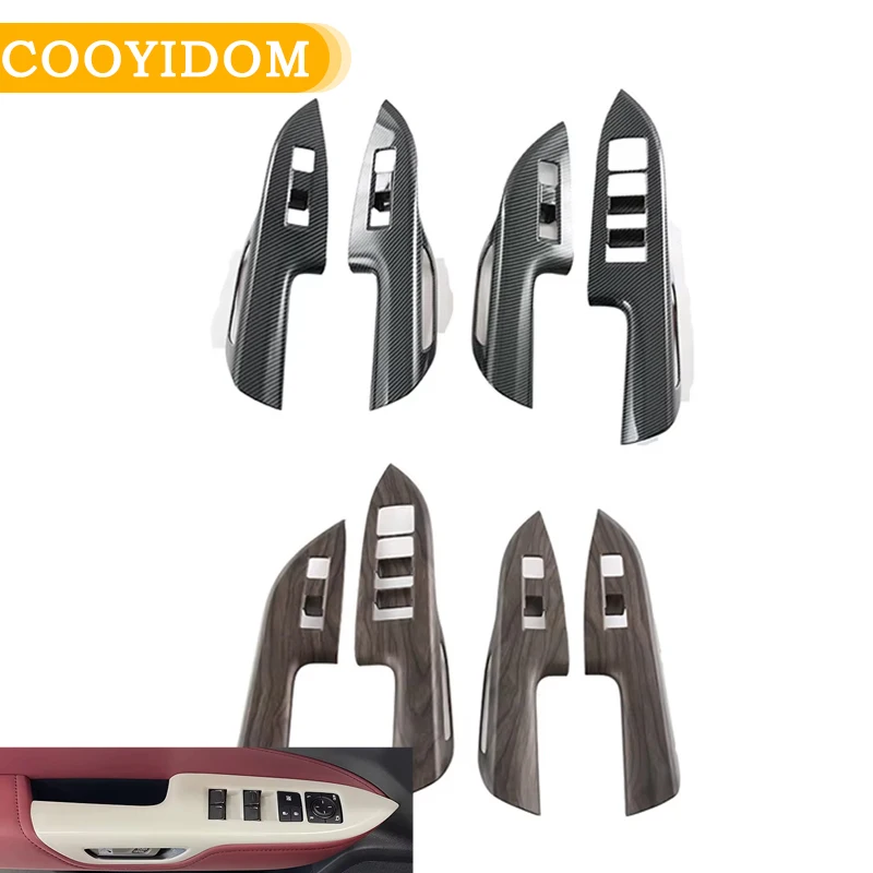 

Для Lexus NX250 NX350 NX350h NX450h + 2022 2023 2024 2025 Внутренняя панель переключателя двери, окна, накладка из углеродного волокна, деревянное зерно