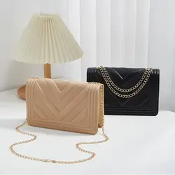 Small Crossbody Bag New PU Chain Strap Square Bag Handbag Women