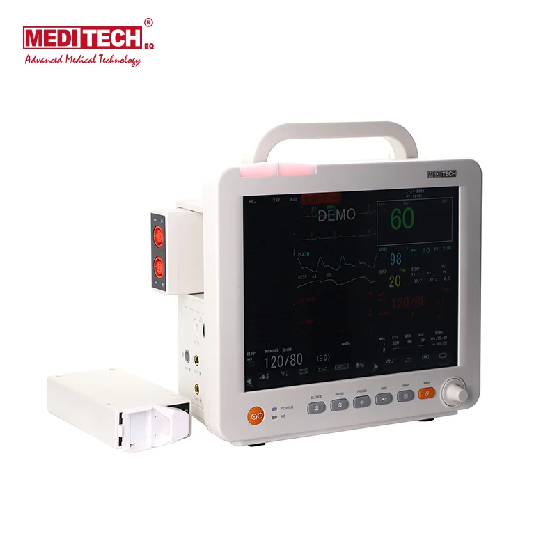 CE and ISO Certified Meditech Medullar Multiparameter ICU Patient Monitor 12 Inch Color Display  Easy to Use and Handle to Carry