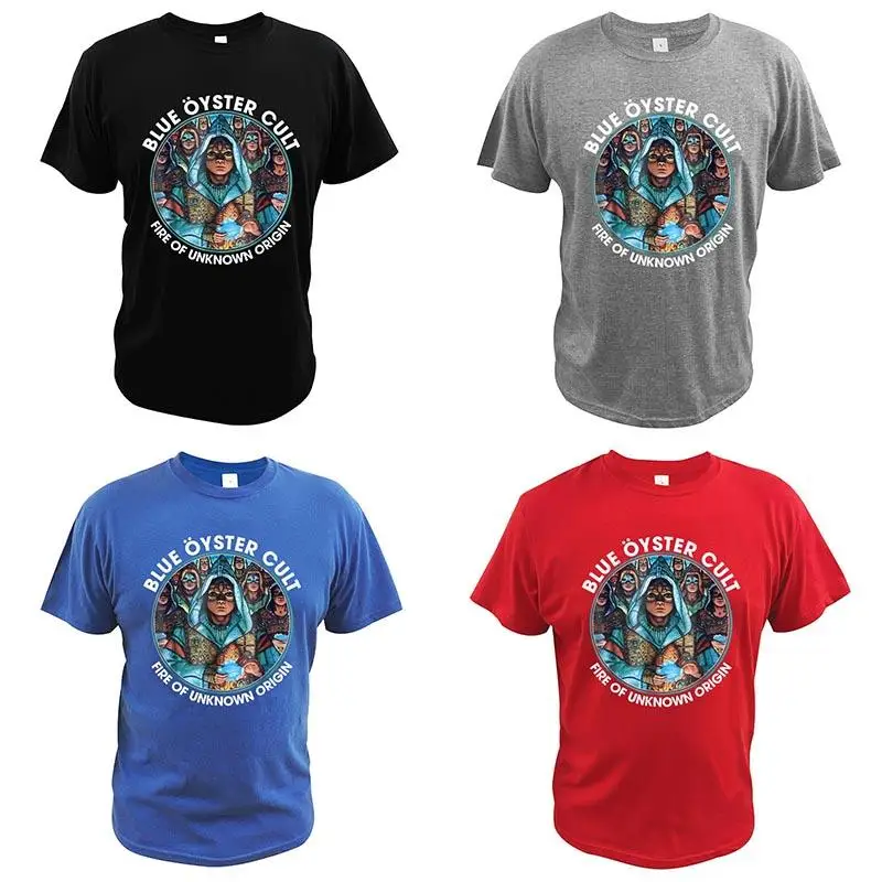Blue Oyster Cult-T Shirt For Men BOC American Rock Band Heavy Metal Fans T-shirts Premium Summer Soft 100% Cotton Top EU Size