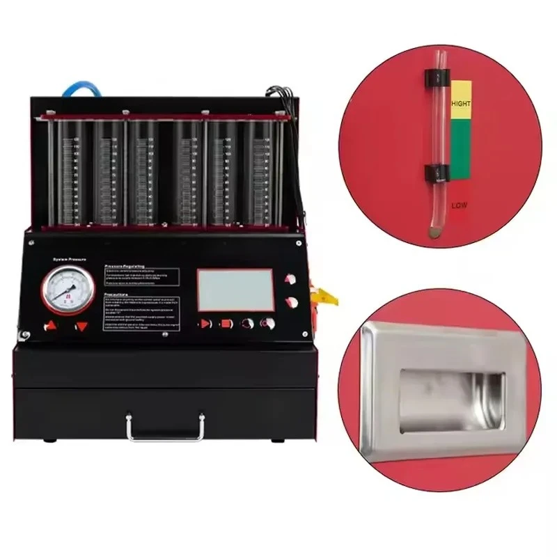 KARJOYS Engine Analyzer 6-Cylinder Fuel Injector Cleaning Testing AC 110/220V GDI Injector Diagnostic Tool for All