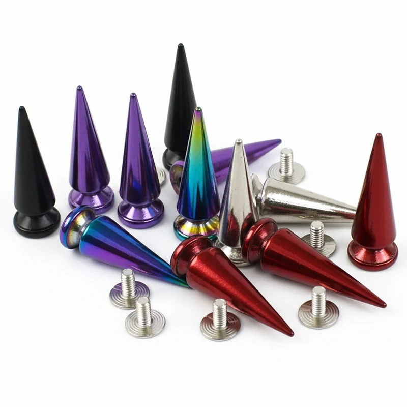 

10-20Pcs Punk Metal Rivets Spikes for Clothes Screwback Cone Studs Bag Purse Shoes Decor Nails DIY Leather Crafts Accessories