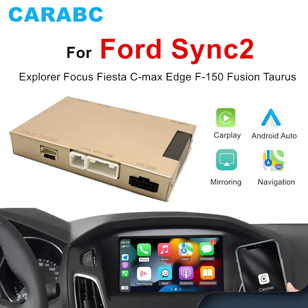 

Беспроводной адаптер CARABC для Ford Sync2 с поддержкой CarPlay и Android Auto для Explorer, Focus, Fiesta, C-Max, Edge, F-150, Fusion, Taurus.