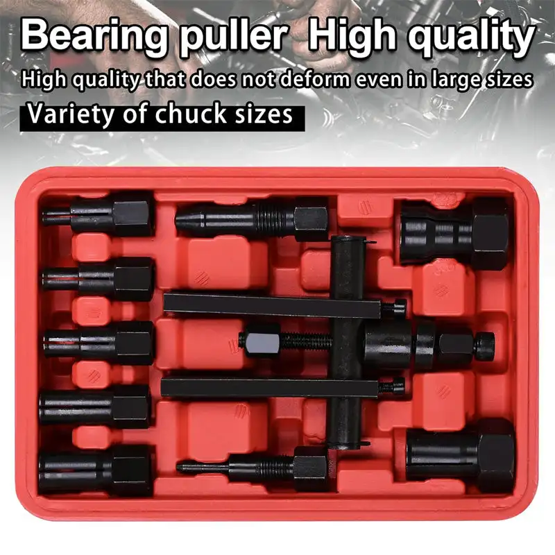 10PCS Motorcycle Bearing Puller Tool Kit with Box Motorcycle Internal Bearing Puller Kits Practical 2-Jaw Bearing Puller