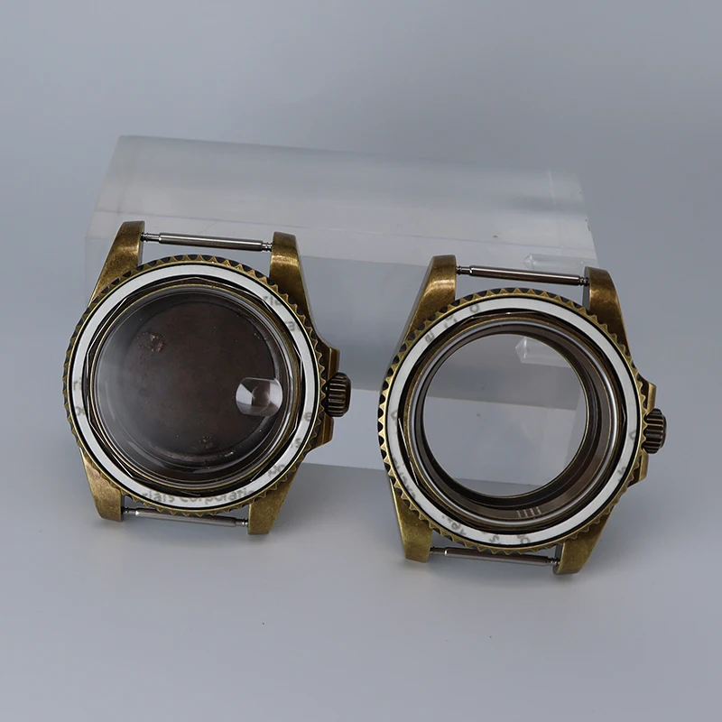 حافظة ساعة NH35 برونزية 40 مللي متر مع كريستال الياقوت مقاومة للماء لحركة GMT SUB Seiko NH34 NH35 NH36 NH38 4R36 120 نقرات