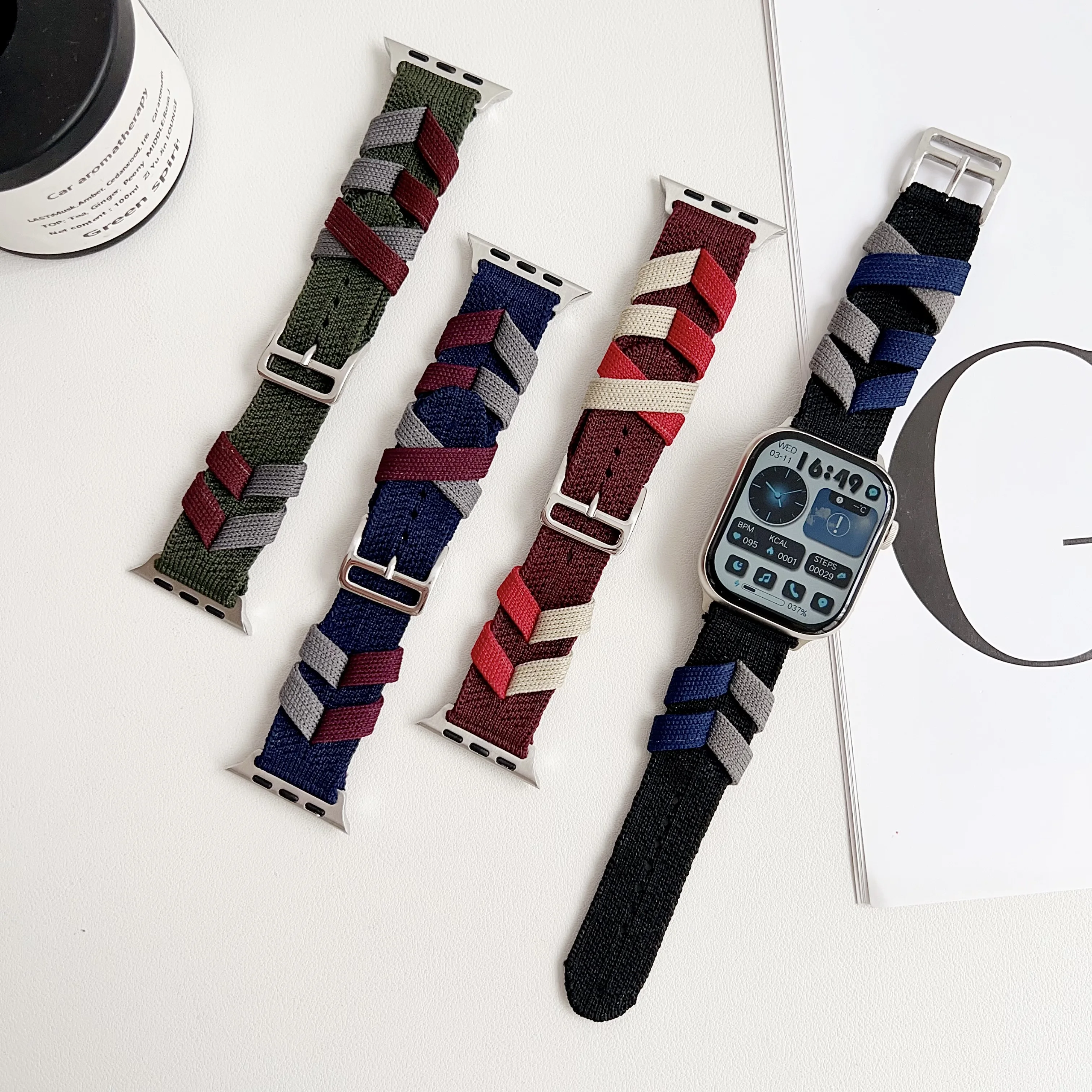

Подходит для ремешка Apple Watch, Apple Watch S9, iWatch 7/6/5/se/4/3/2/1, вязаный ремешок для часов Ultra2