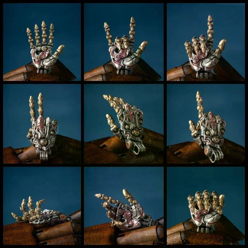 

Punk-style Robotic Hand Creative Movable Finger Joints Hand Pendant Small Hanging Decoration For Stress Relief Desk Ornaments