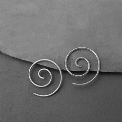 Silver Color Spiral Line Earrings for Women South Korea, Minimalist Temperament, Niche Design, Vortex Personality Earrings