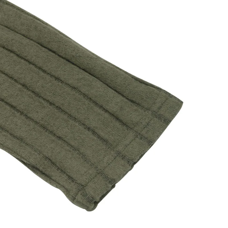 Abito da donna in maglia verde girocollo manica lunga decorazione bottoni mini abito aderente casual festa quotidiana