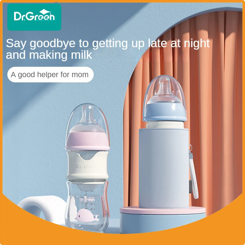 

Dr.Green Newborn Baby Bottle USB Smart Thermostat Glass 150mL/240mL Sealed isolation Fast milk filling Removable/Washable