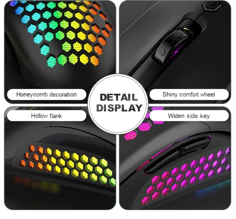 M5 Wasp Lightweight Wired Hollow Hole Mouse E-sports Game Mouse Ergonomic Optical Mouse Eating Chicken Computer Gaming Mouse