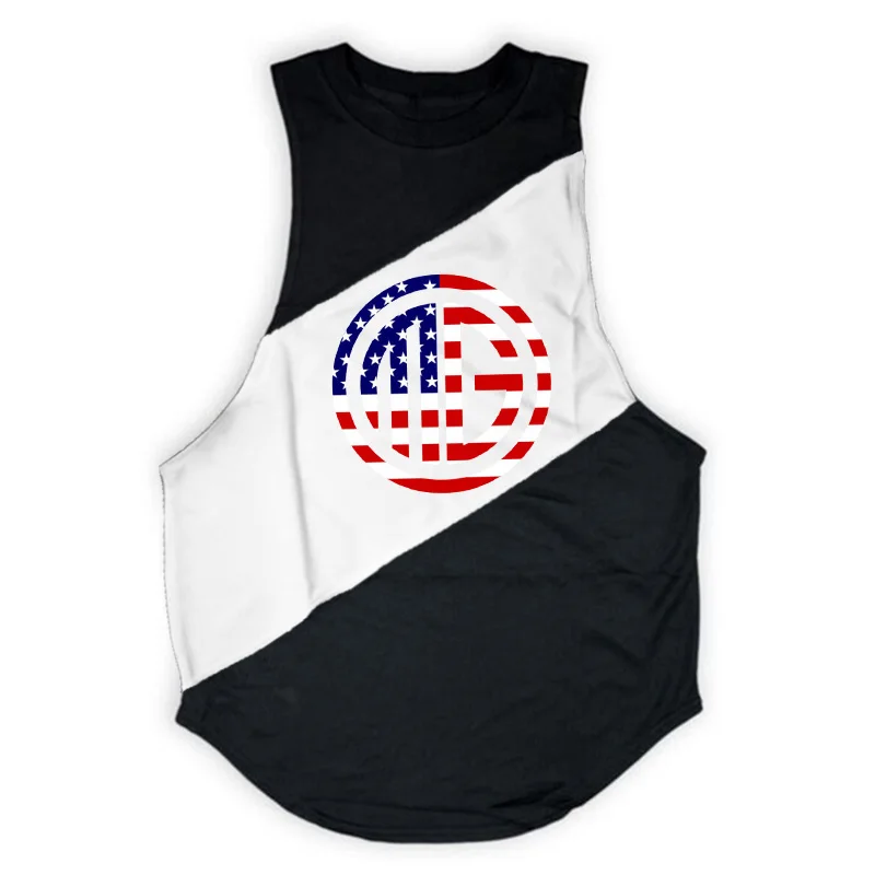Men Running Vests Cotton Mesh Breathable Splicing Sleeveless Gym Tank Top Workout Fitness Training Sports Singlet Summer Muscle