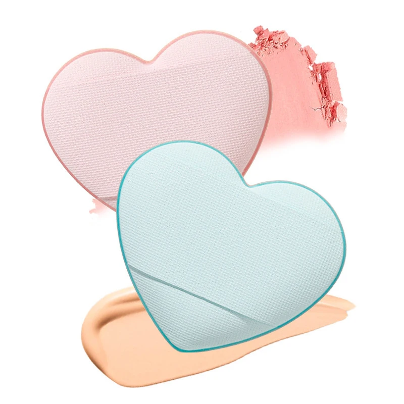 10/20/30/50 قطعة على شكل قلب إصبع مسحوق نفث الجافة والرطبة ثنائي الاستخدام يشكلون الإسفنج المحمولة المخفي الأساس نفث ماكياج أداة