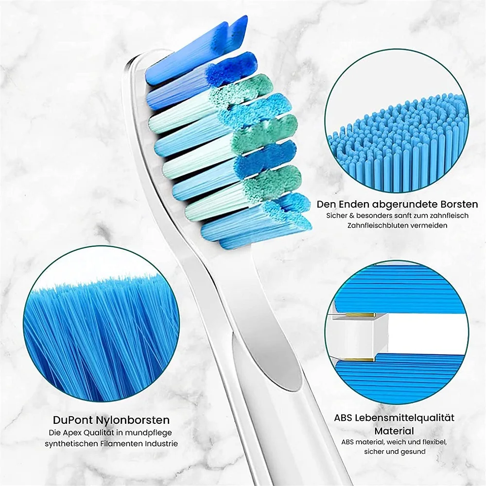 Bộ 10 Đầu Bàn Chải Đánh Răng Cho Fairywill Âm Bàn Chải Đánh Răng Điện Thay Thế Du Pont Đầu FW-507/508/515/551/917/959/2011/D1/D3/D7