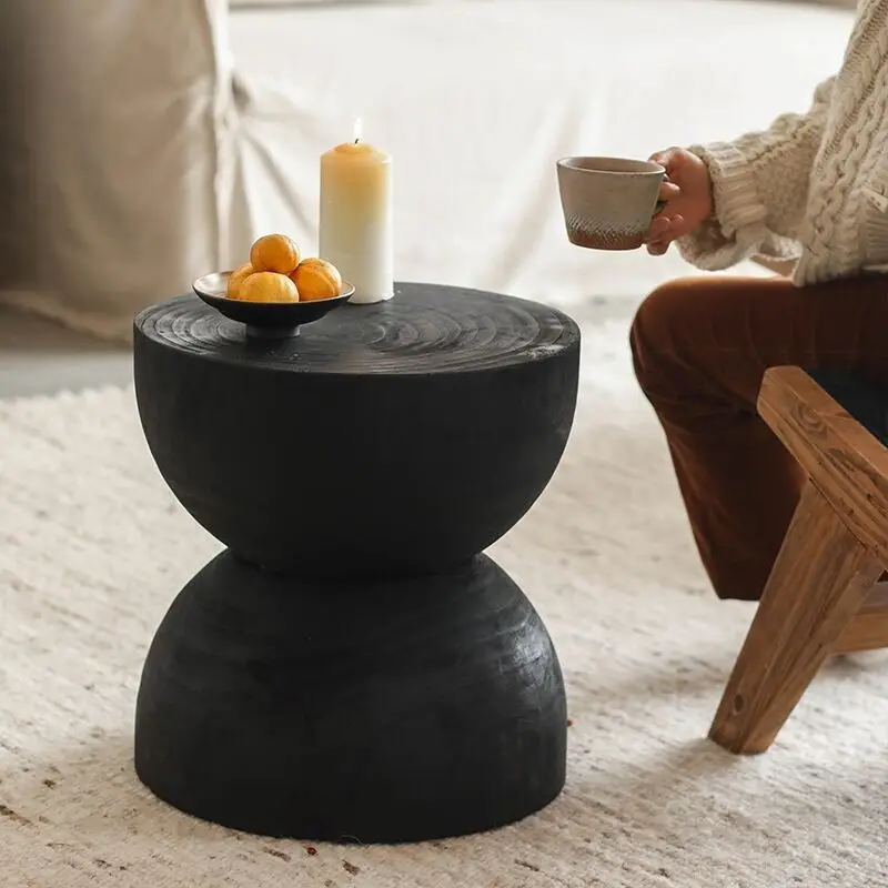 Carbon black funnel-type small side few bed and breakfast decorative stool