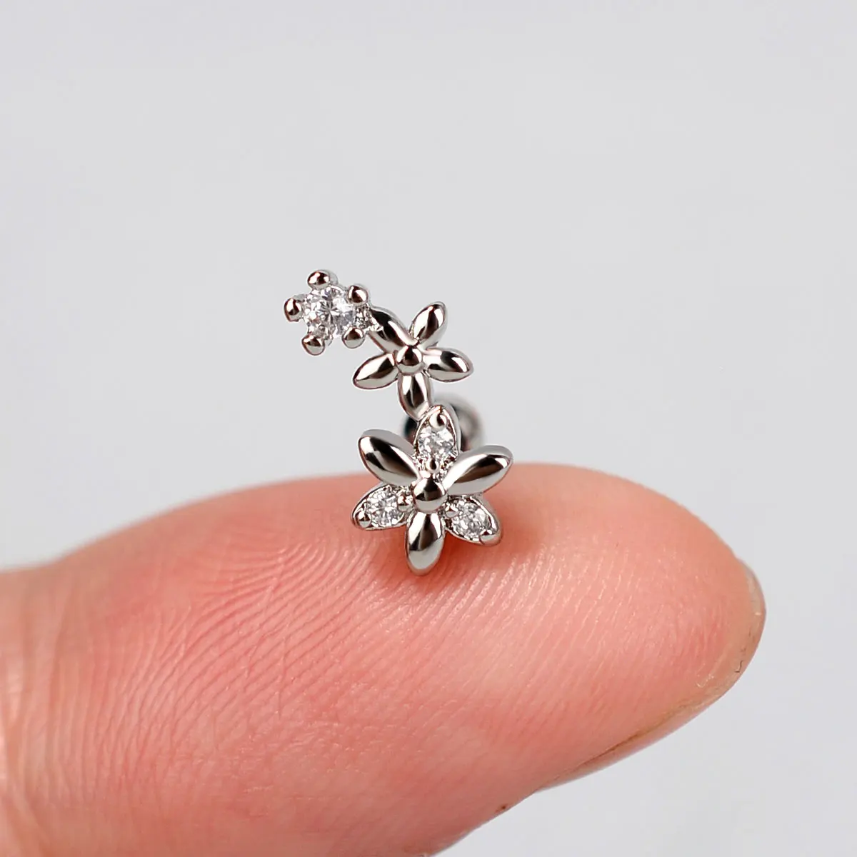 1pc Kristall cz Tragus Helix Piercing Ohr stecker Ohrring für Frauen Turm lappen Knorpel Schmetterling Blatt Blume Ohr Percing edlen Schmuck – Detail 21