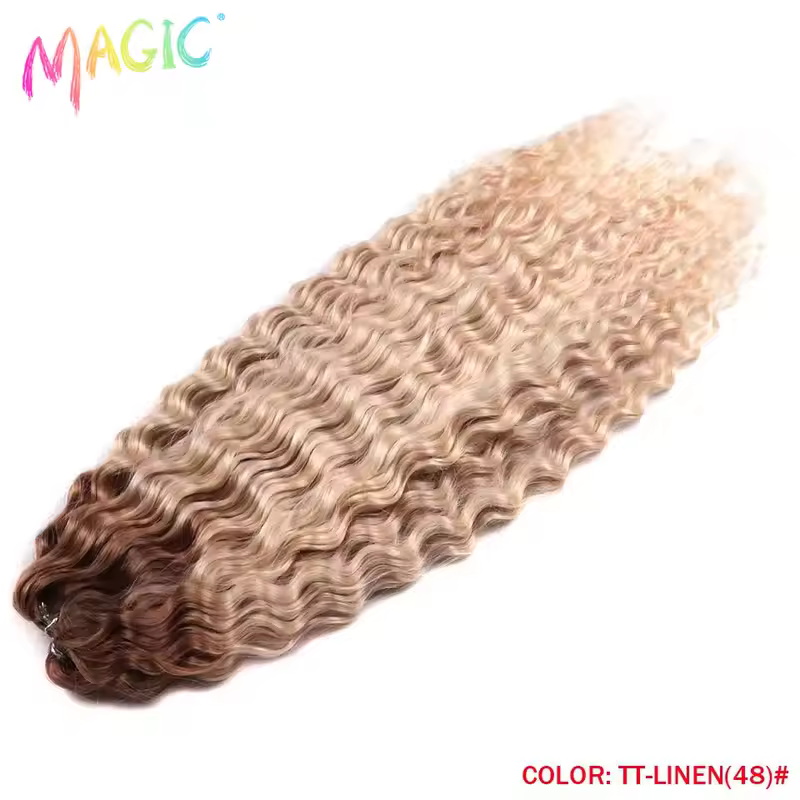 Magic Ariel Curl Hair Water Wave Twist Crochet Hair Synthetic Braid Hair Ombre Blonde 22 Inch Deep Wave Braiding Hair Extension - Image 48