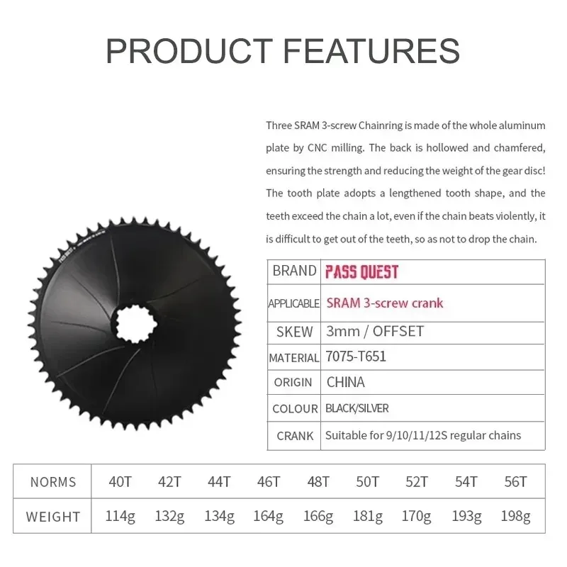 مباشرة جبل سلسلة ضيقة واسعة تاج 3 مللي متر إزاحة ل Sram Xx1 Xx Sl Nx X01 النسر الفضة الجبهة سلسلة واحدة حلقة