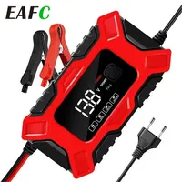 EAFC 12V 6A Large Screen Car Battery Charger Fully Automatic Repair Charge Intelligent for Car Motorcycle Battery Charge
