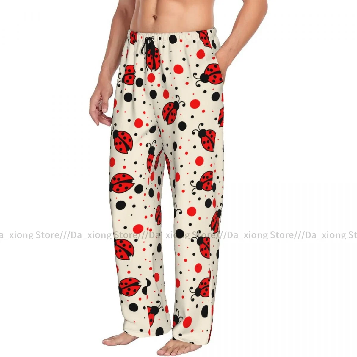 Men Sleep Bottoms Male Lounge Trousers Men's Ladybugs And Dots Pajama Pants