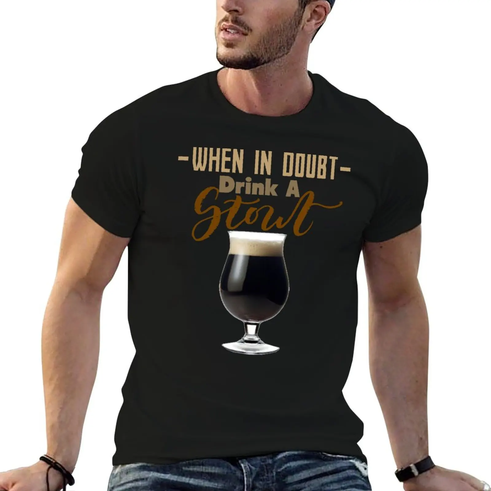 When In Doubt Drink A Stout T-Shirt korean fashion shirts graphic mens champion t shirts