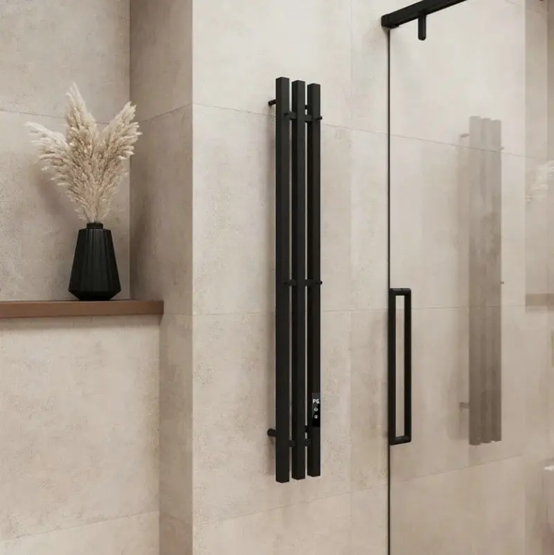 

Low carbon steel vertical round tube electric towel rack, intelligent carbon fiber heating drying bathroom towel rack GN815AQ
