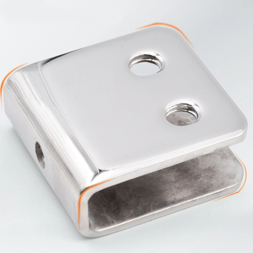 

4Pcs Stainless Steel Mirror Holder Clips Heavy Duty Glass Retainer Clips Bathroom Cabinet Shelf Support Mirror Bracket