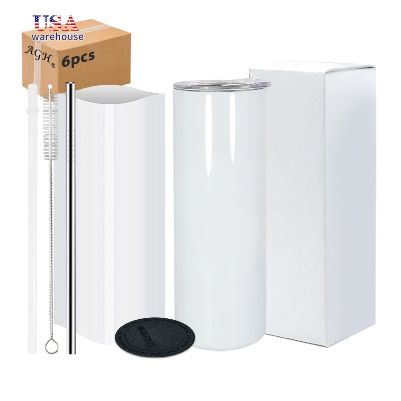 

6pcs Pack 20oz Stainless Steel Insulated Sublimation Straight Tumbler with Accessories Wang