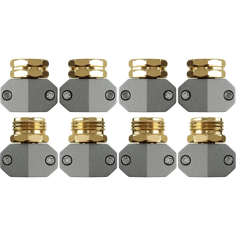 Ремкомплект садового шланга, подходит для шлангов 3/4 и 5/8 дюйма, сменный сплошной мужской и женский конец шланга, фиксирующий разъем для ремонта водяного шланга